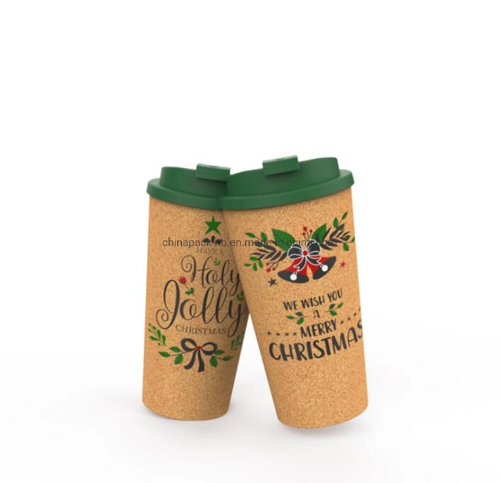 450ml Double Layer Cork Travel Mug with Silicone Lid