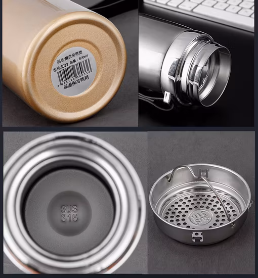 600 ml, 800 ml, 1000 ml, direkt ab Werk, Vakuum-Edelstahl-Thermoskanne, kreativer Sling, tragbarer Wasserbecher, Werbegeschenke, kostenlose Wasserflasche